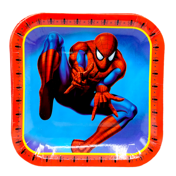 Квадратна парти чиния Spider Man, 18 см,10 броя в комплект