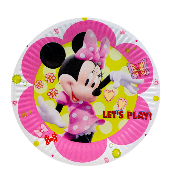 Кръгла парти чиния Minni Mouse, 18 см, 10 броя в комплект