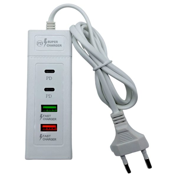 Зарядна станция с 4 порта за бързо зареждане 2 USB и 2 Type C