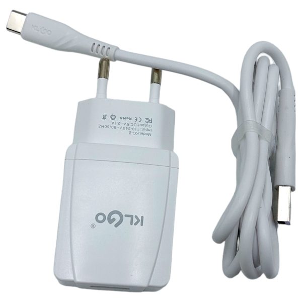 Зарядно + USB Type C KLGO KC-2T , 2.1A