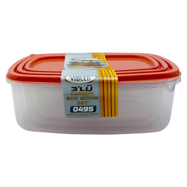 Комплект от 3 Кутии за съхранение, Violet 1.35 л, 2 л, 3.15 л