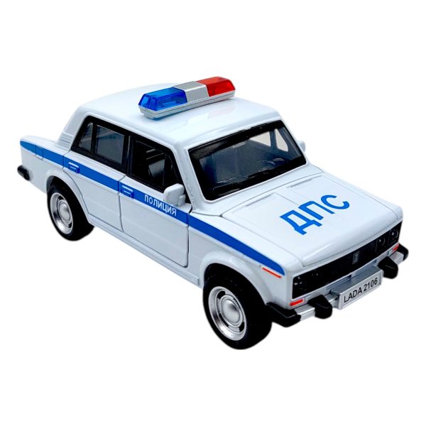 Метална кола Полиция ДПС, със звук светлини 15 х 5 х 4 см, Мащаб 1:32