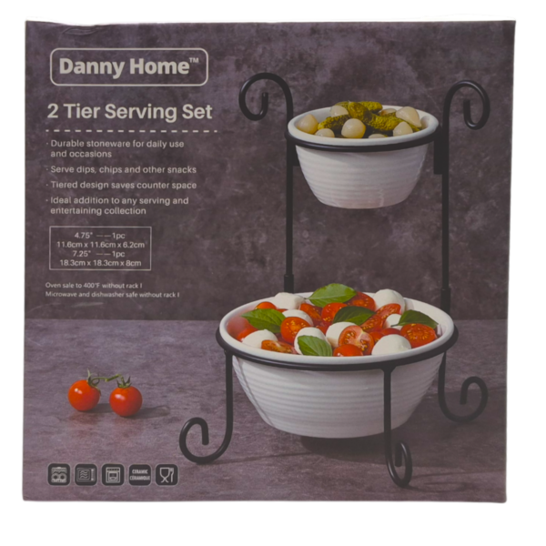 Порцеланов сервизен комплект на две нива Danny Home, 12 х 12 х 6 см