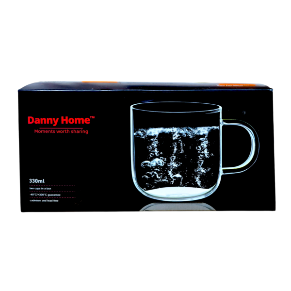 2 броя в стек Стъклена чаша Danny Home, 8 х 8.3 см