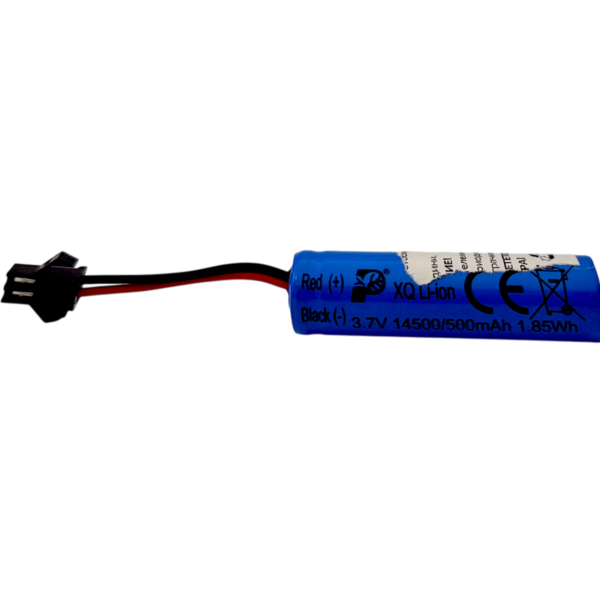 Цилиндрична литиева батерия с кабел и конектор. 3.7v 5  х 1 см
