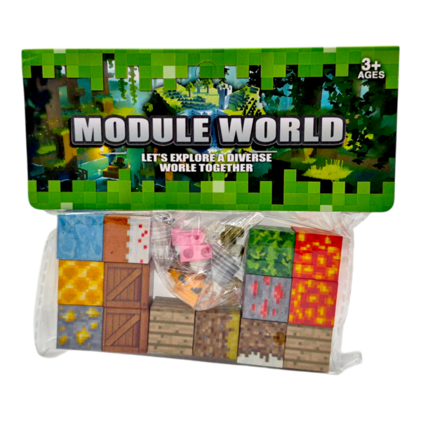 Магнитен Конструктор Minecraft (Module World)14 части, 7 х 13 х 2 см размер опаковка
