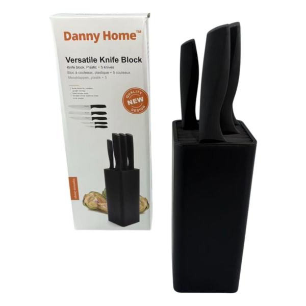 Комплект кухненски ножове с поставка, Danny Home, 10.5 х 14 х 36 cm
