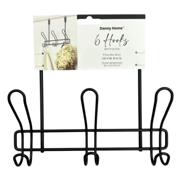Mетална закачалка за врата с 3 куки Danny Home, 45 х 12.5 х 23.5 cm