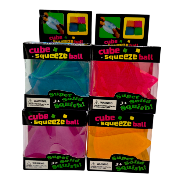 12 броя в кутия, Гумена играчка за мачкане, Ice Cube Squishy пирамида. ( анти-стрес играчка) 7 см