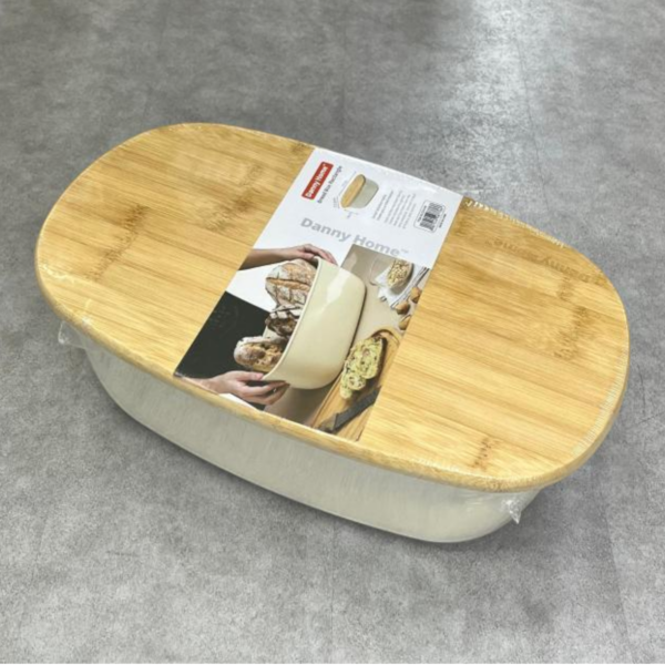 Пвц кутия за хляб с бамбуков капак,  Danny Home, 37 х 22.5 х 14 cm