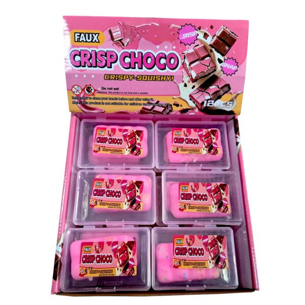 Гумена играчка за мачкане, Faux Crisp Choco ,Crispy Squishy ( сензорна и анти-стрес играчка) 7 х 2 х 3 см, 12 броя в стек
